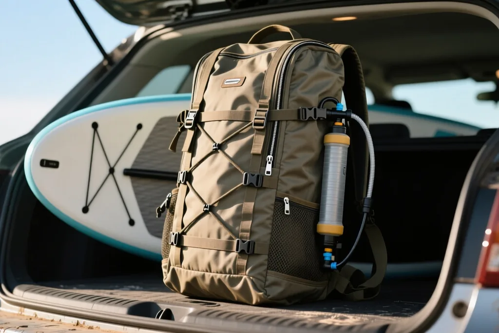 Transportní batoh a přeprava paddleboardu